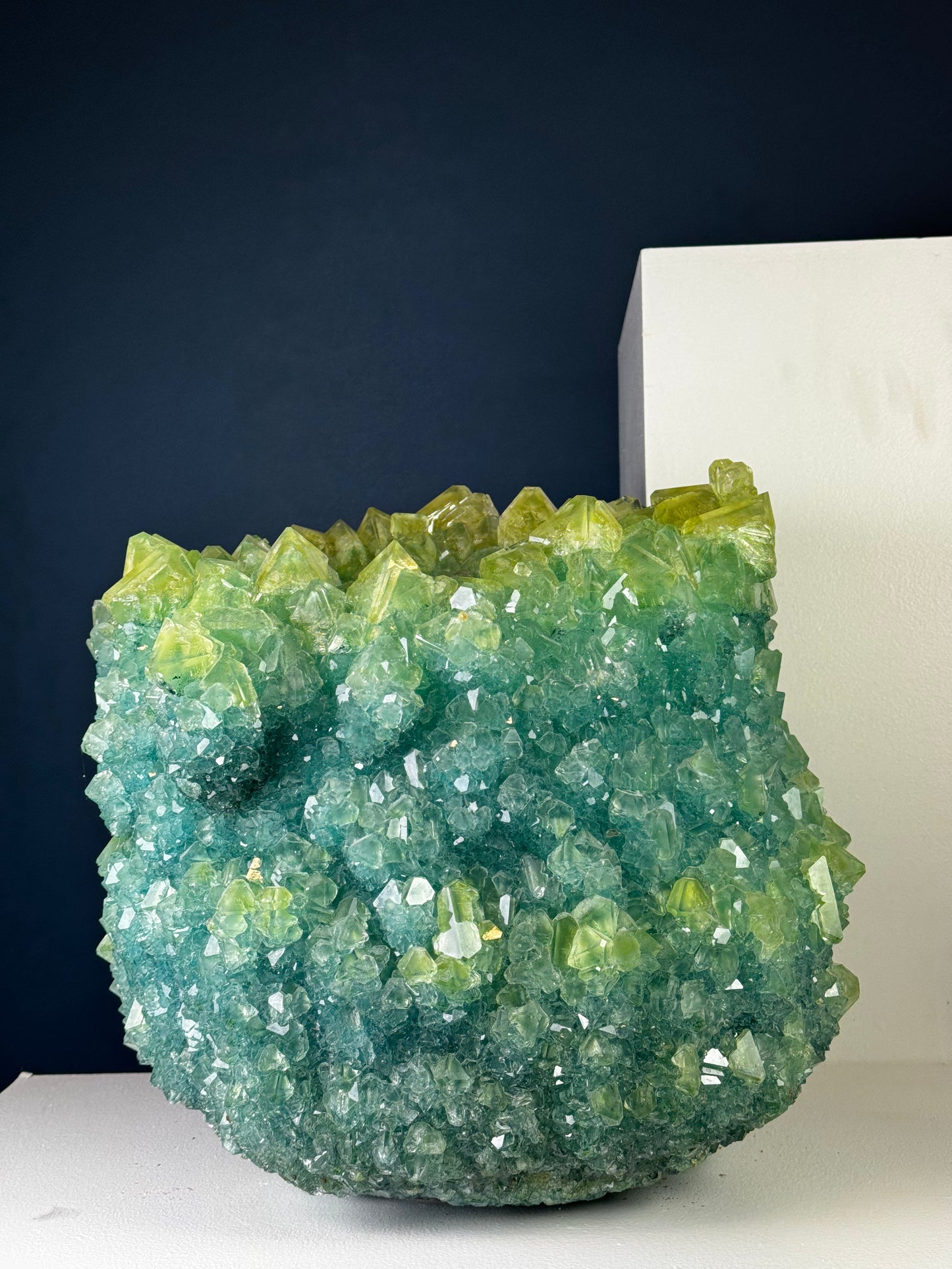 Crystal Vase Large - Marbled Green
