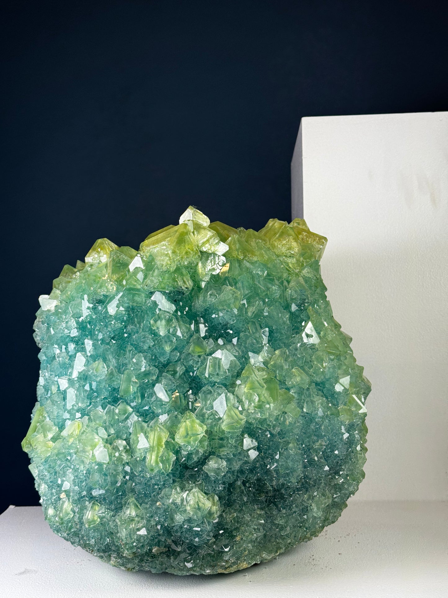 Crystal Vase Large - Marbled Green