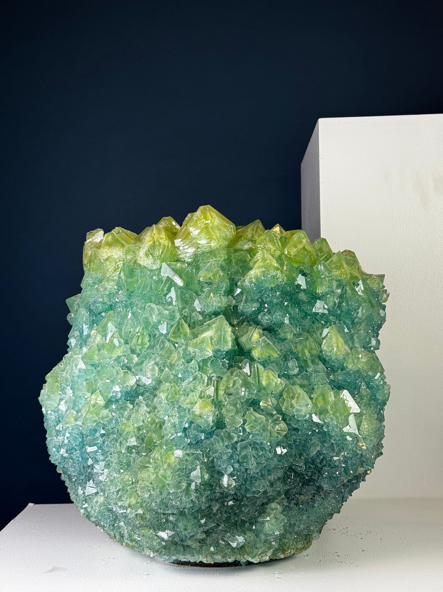 Crystal Vase Large - Marbled Green