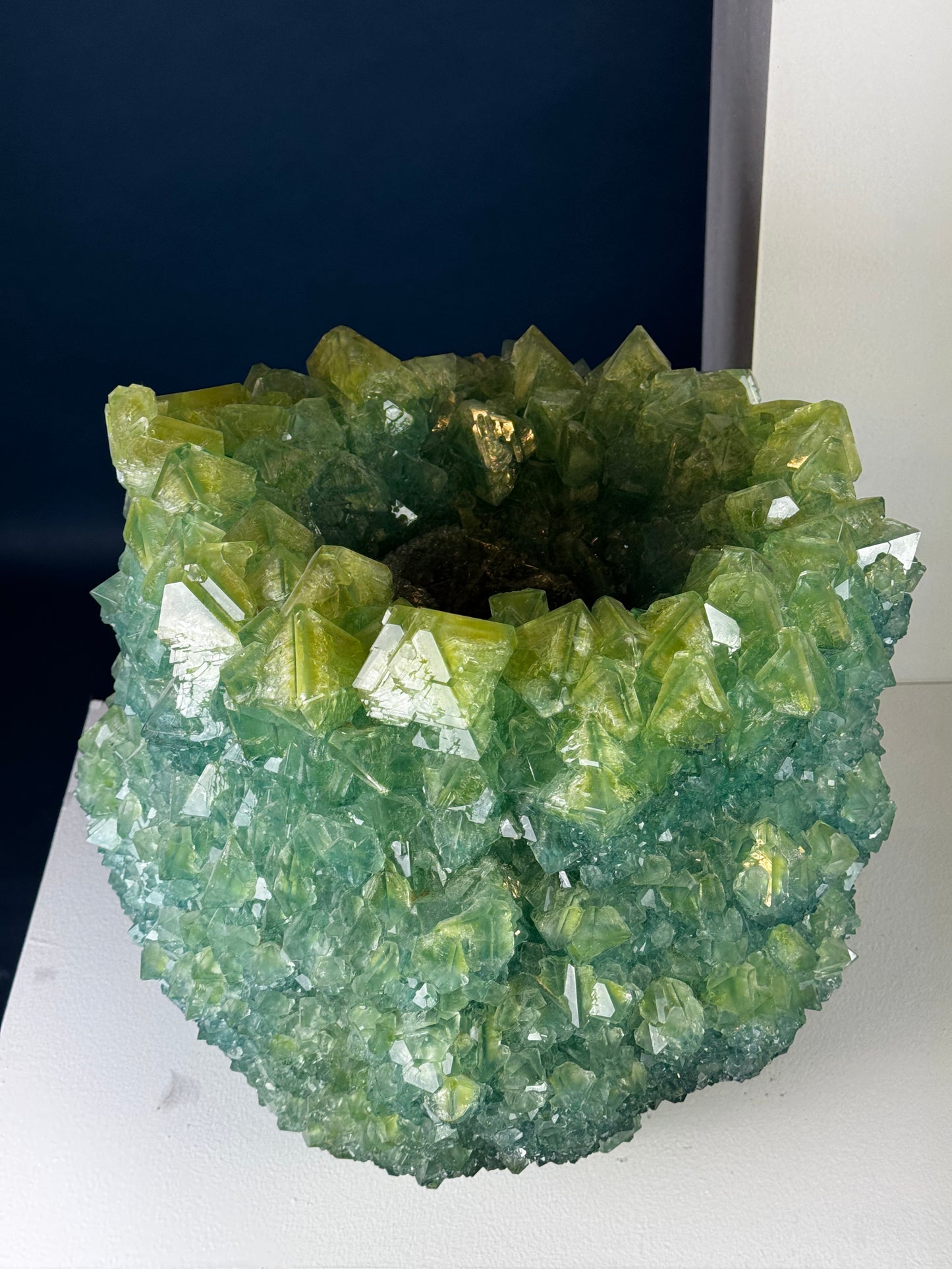 Crystal Vase Large - Marbled Green