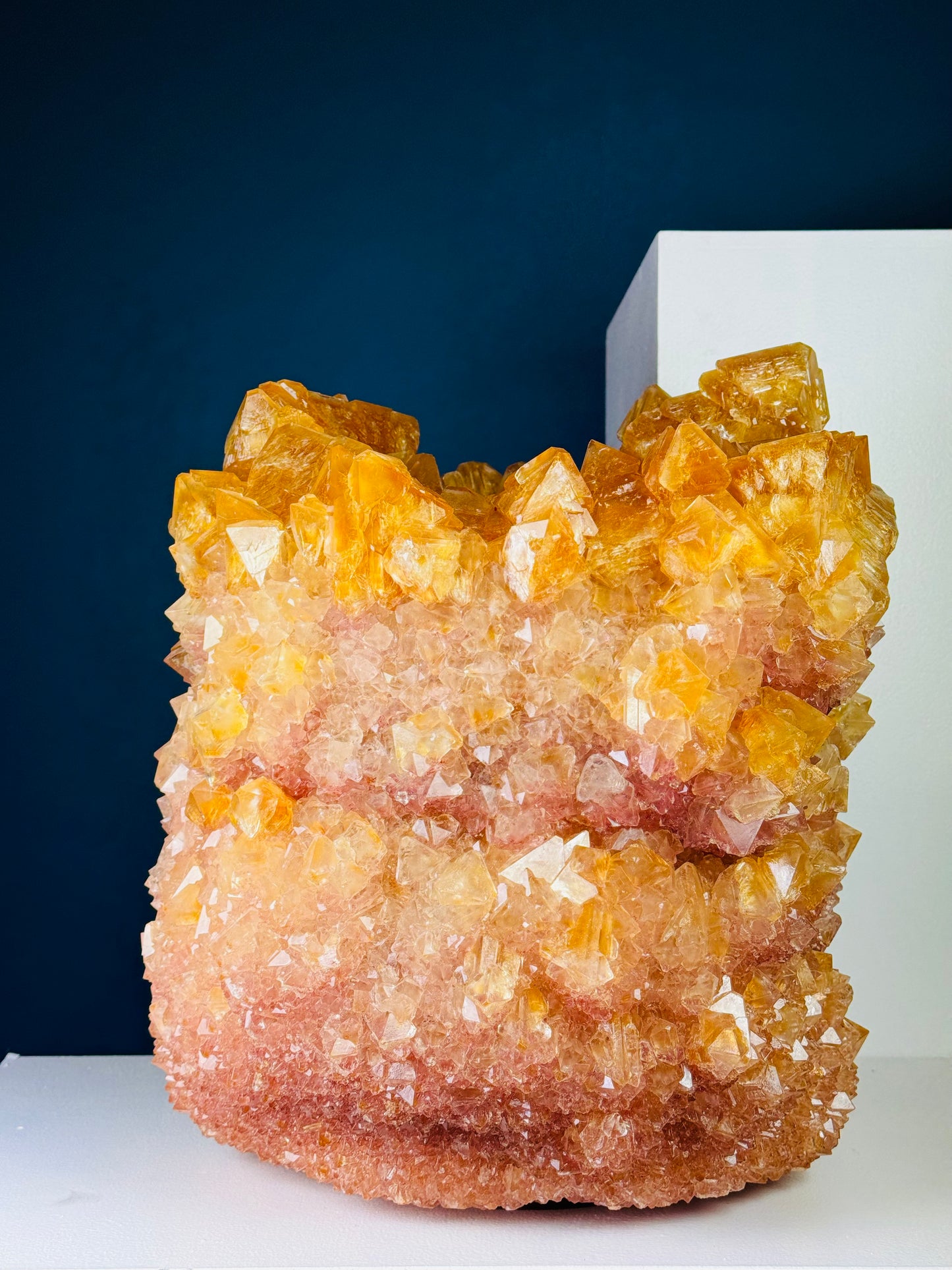 Crystal Vase Large - Tangerine