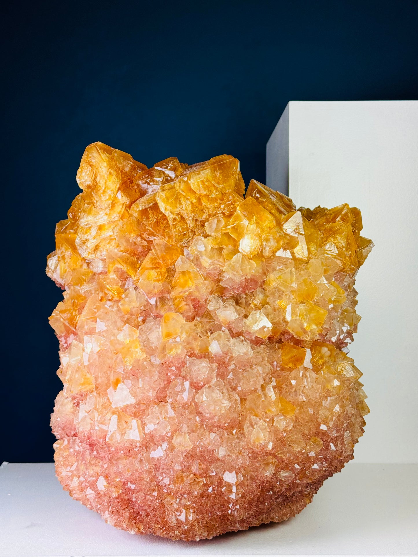 Crystal Vase Large - Tangerine