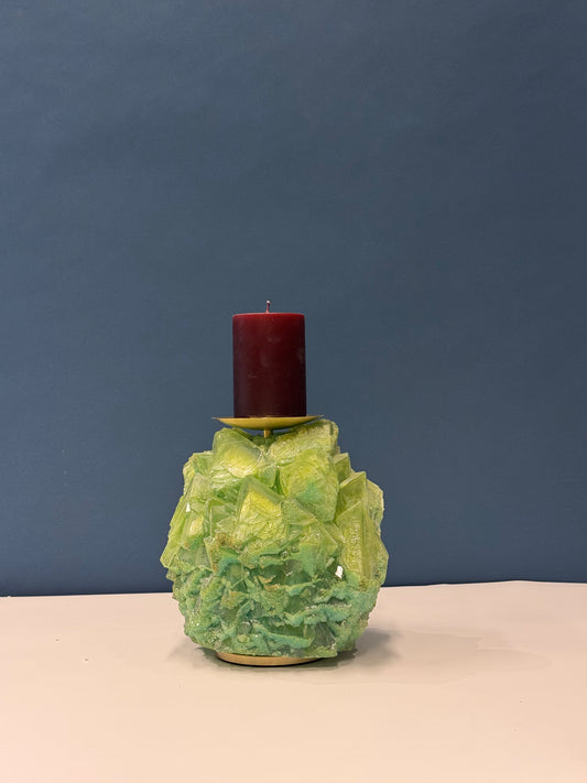 Pillar Candle Holder -  Grass Green