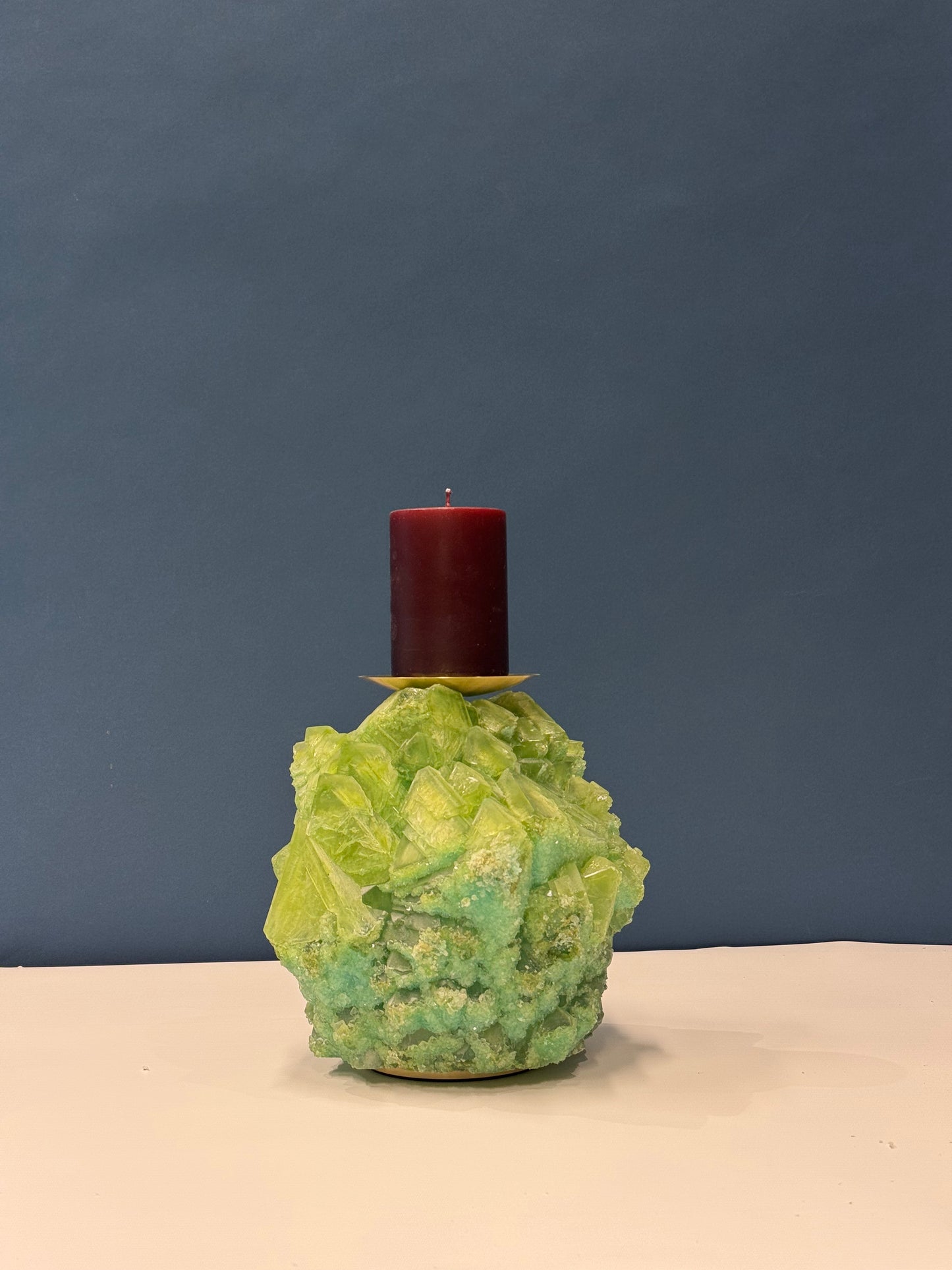 Pillar Candle Holder -  Grass Green