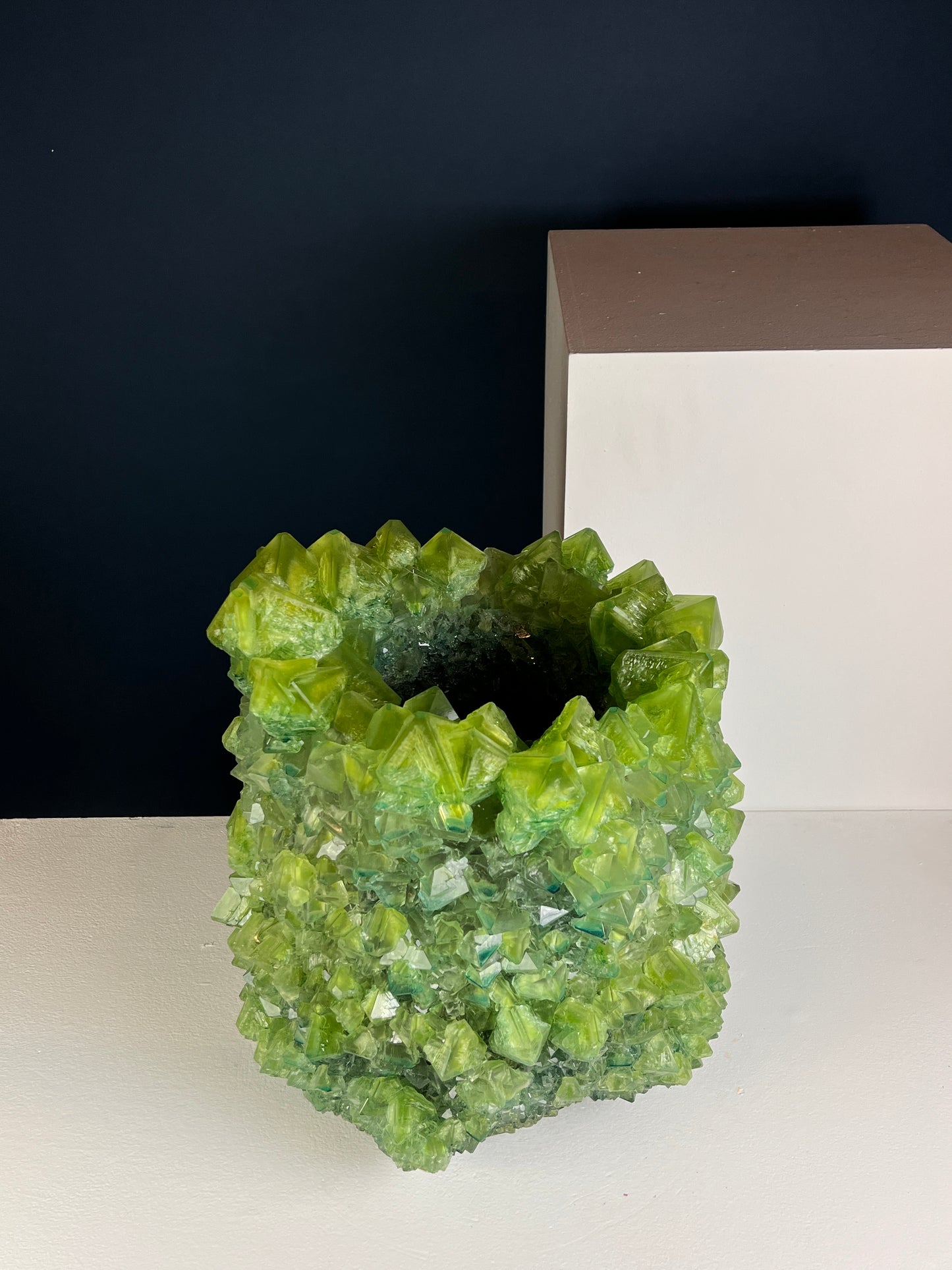 Crystal Vase Large - Sap green