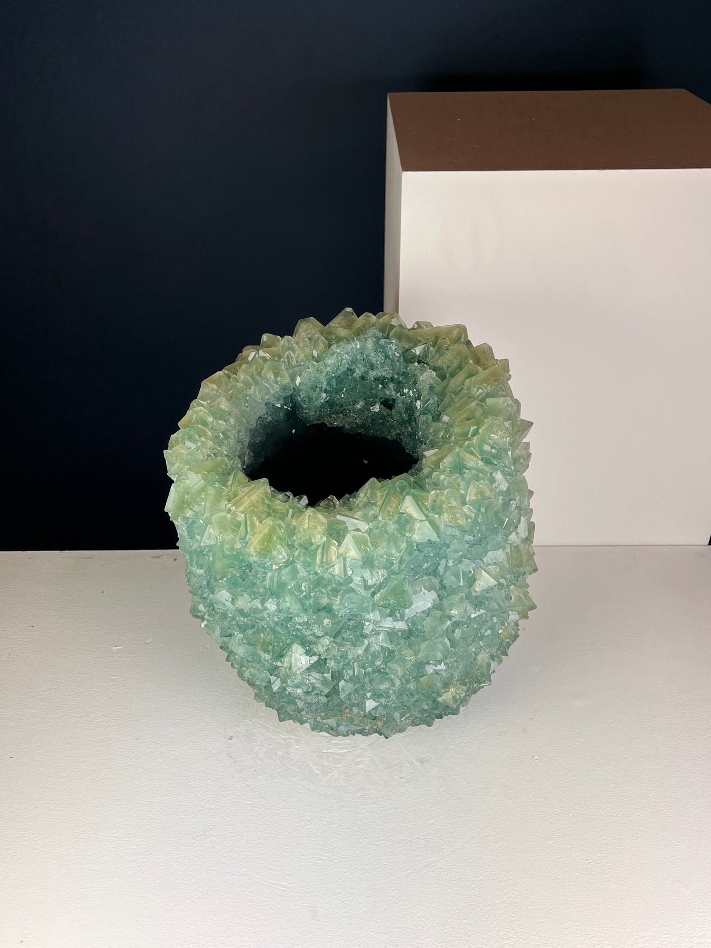 Crystal Vase Large - Sea green