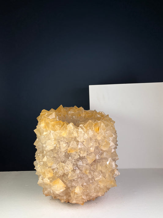 Crystal Vase Large - Butter yellow