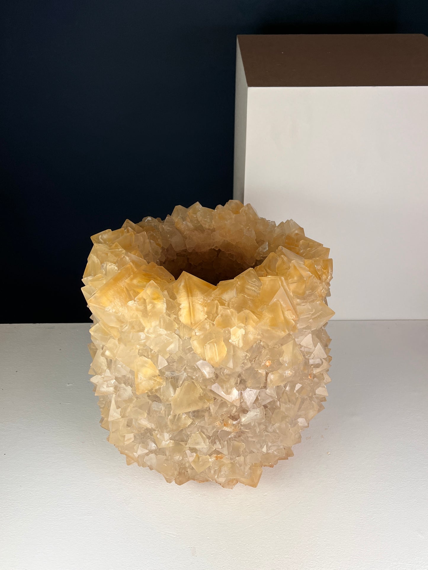 Crystal Vase Large - Butter yellow