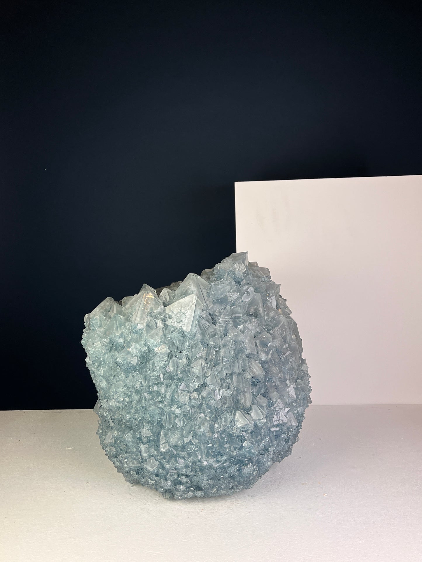 Crystal Vase Large - Steel blue