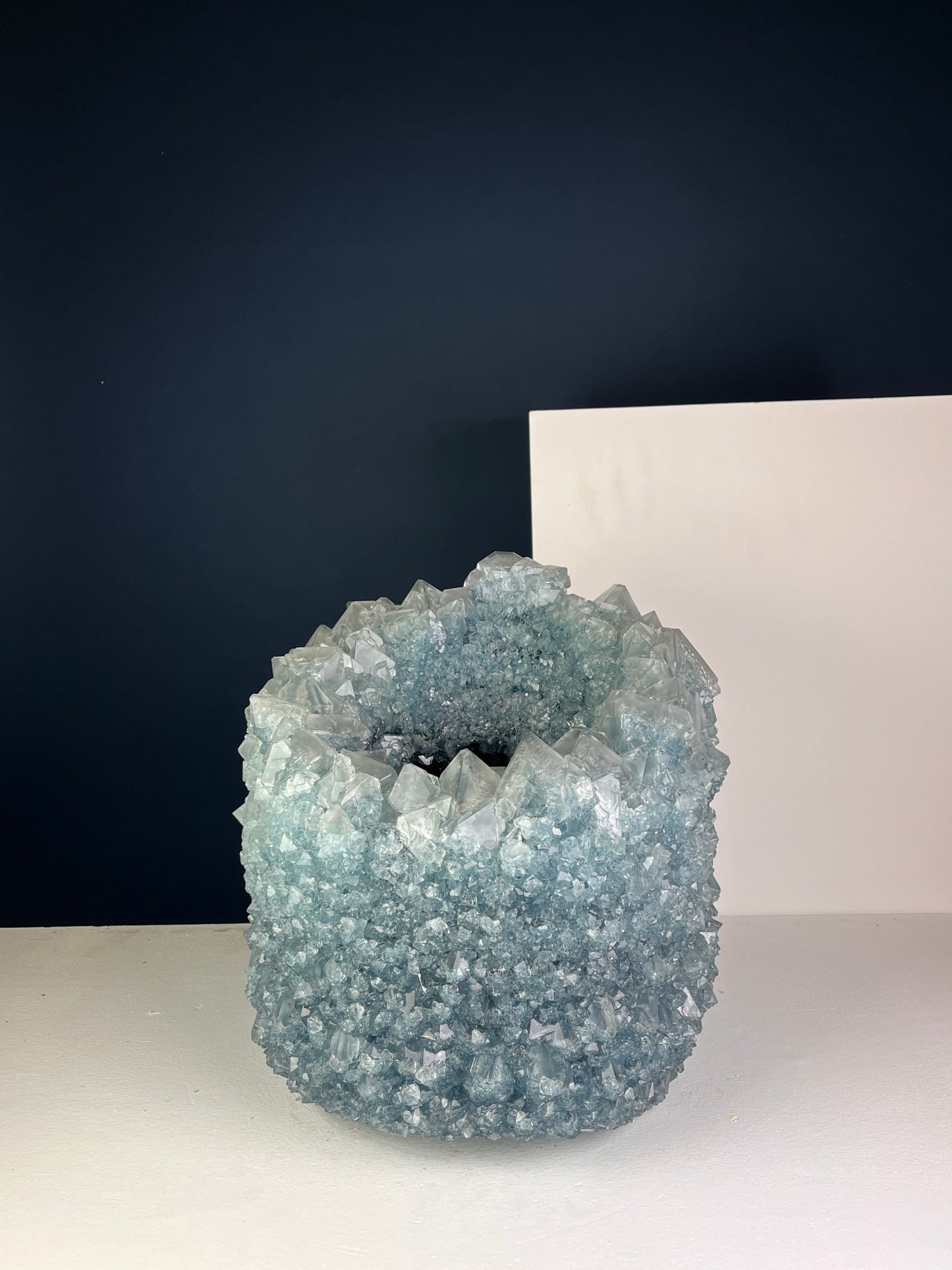 Crystal Vase Large - Steel blue