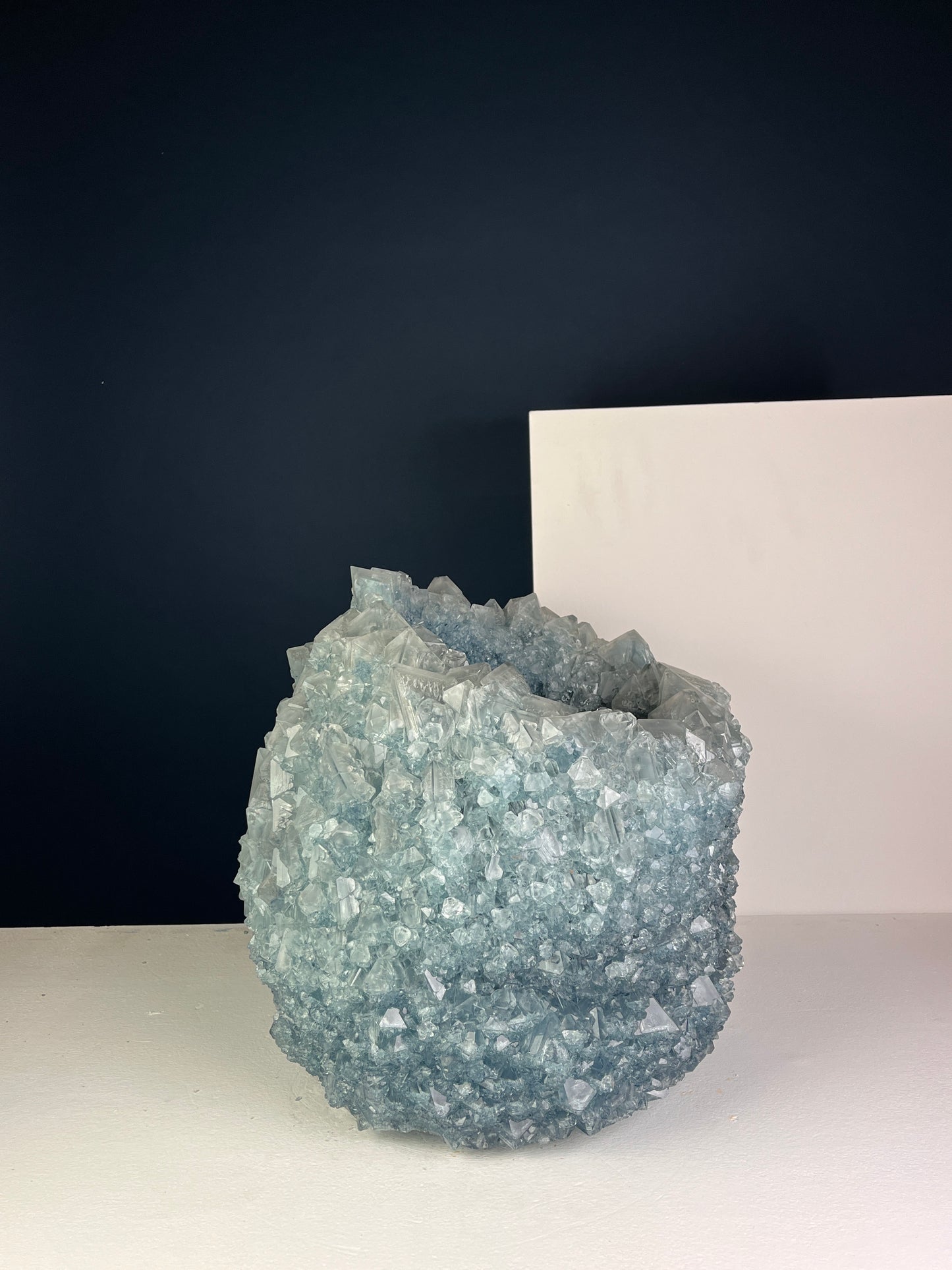 Crystal Vase Large - Steel blue