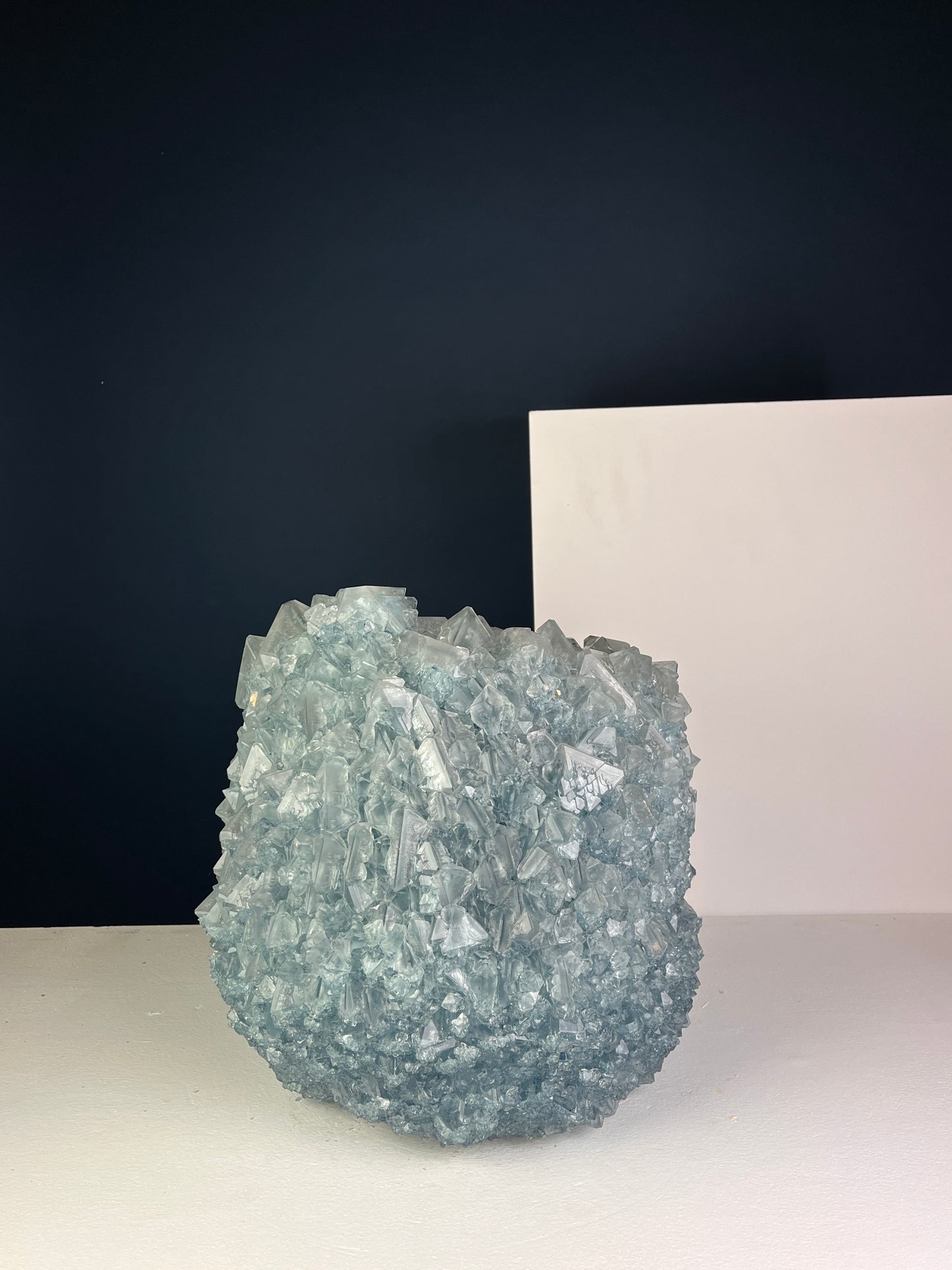 Crystal Vase Large - Steel blue