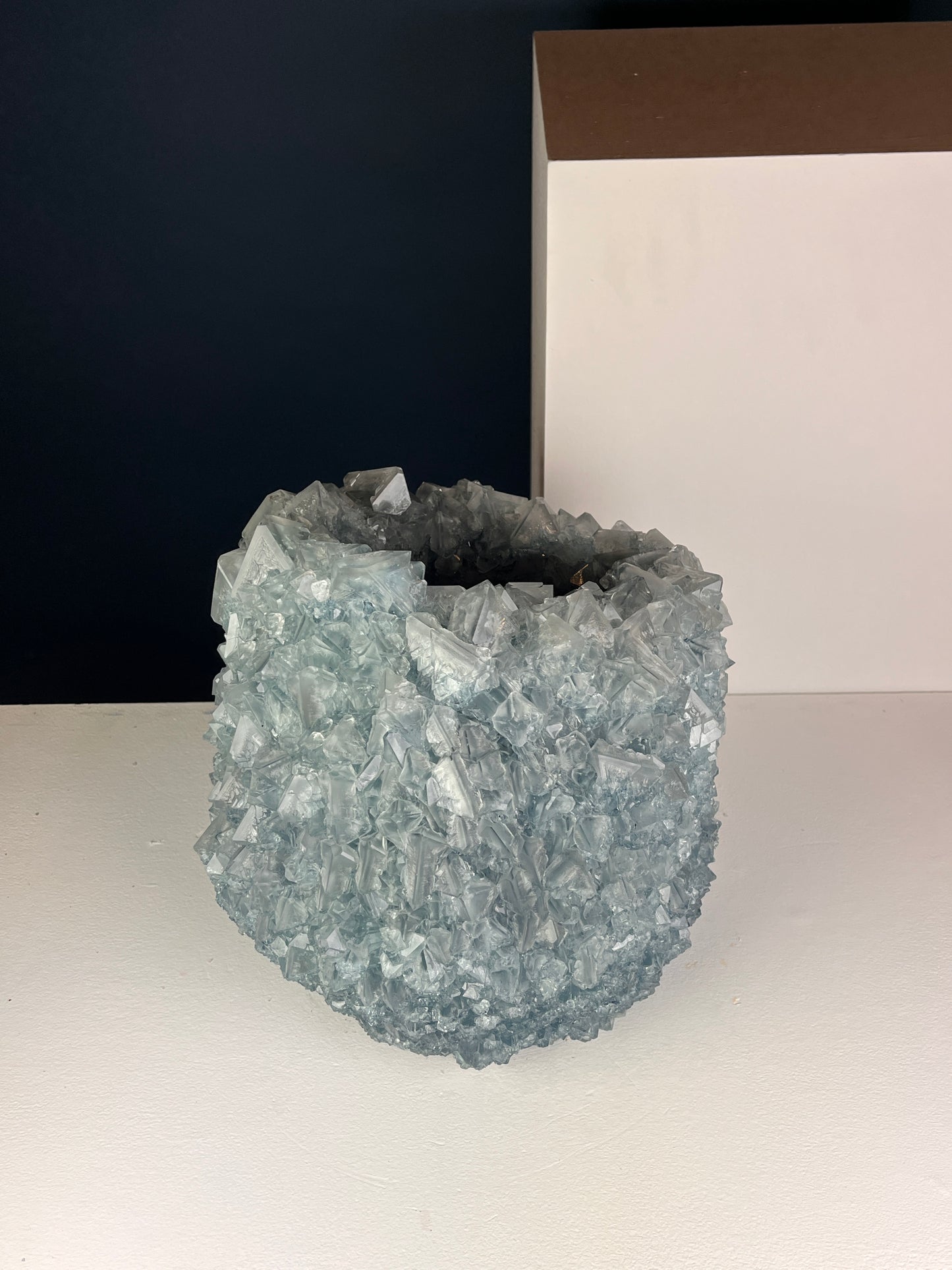 Crystal Vase Large - Steel blue