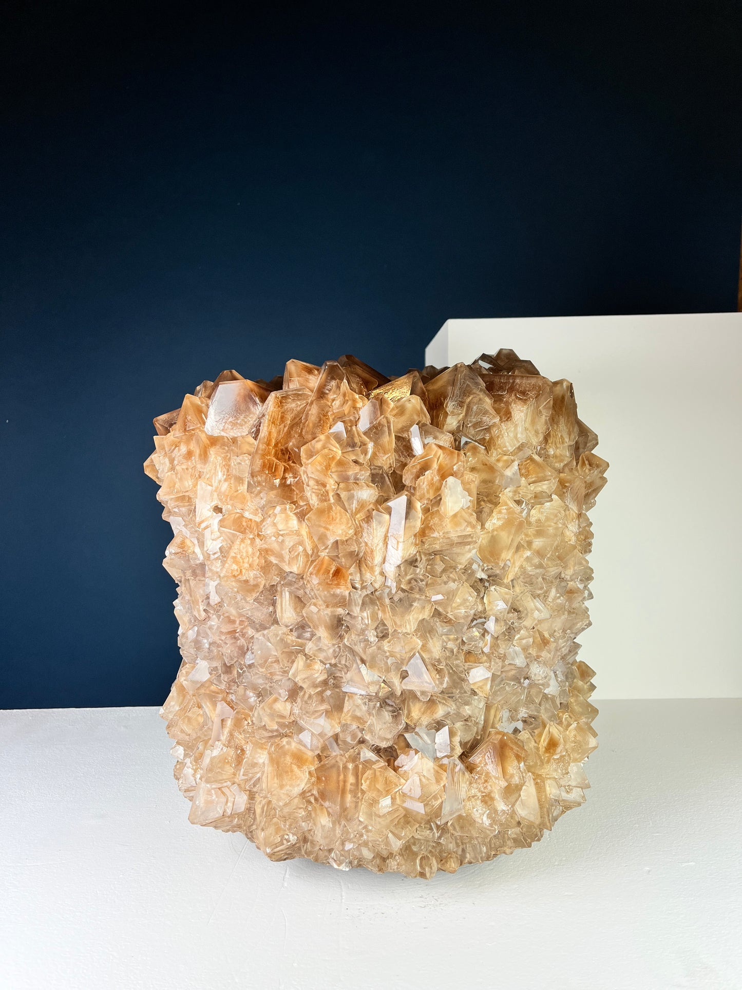 Crystal Vase Large - Caramel brown