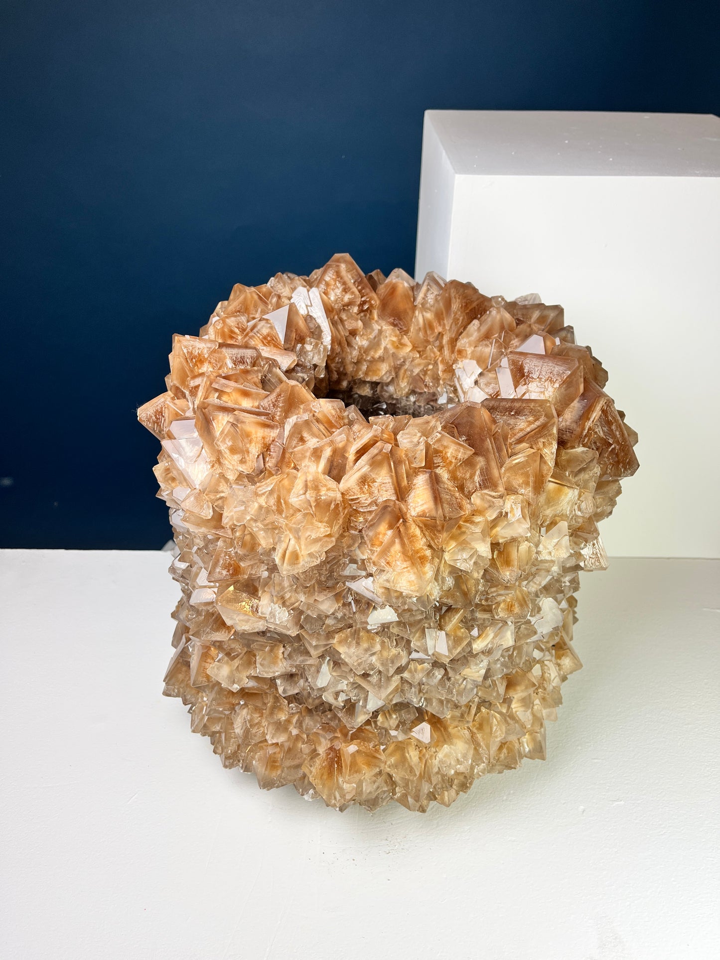 Crystal Vase Large - Caramel brown