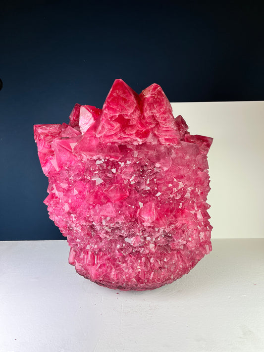 Crystal Vase Large - Hot pink