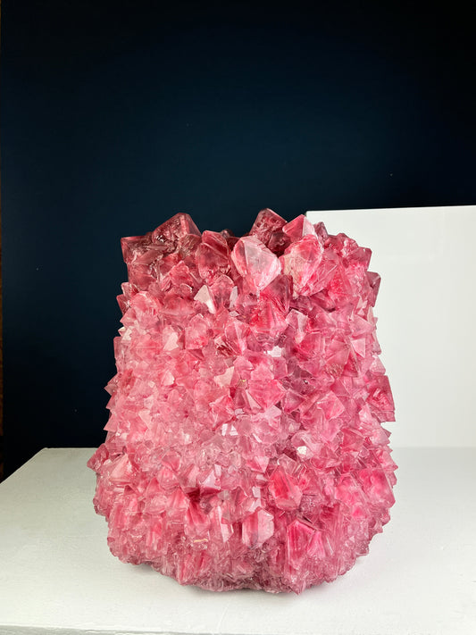 Crystal Vase Large - Intense pink