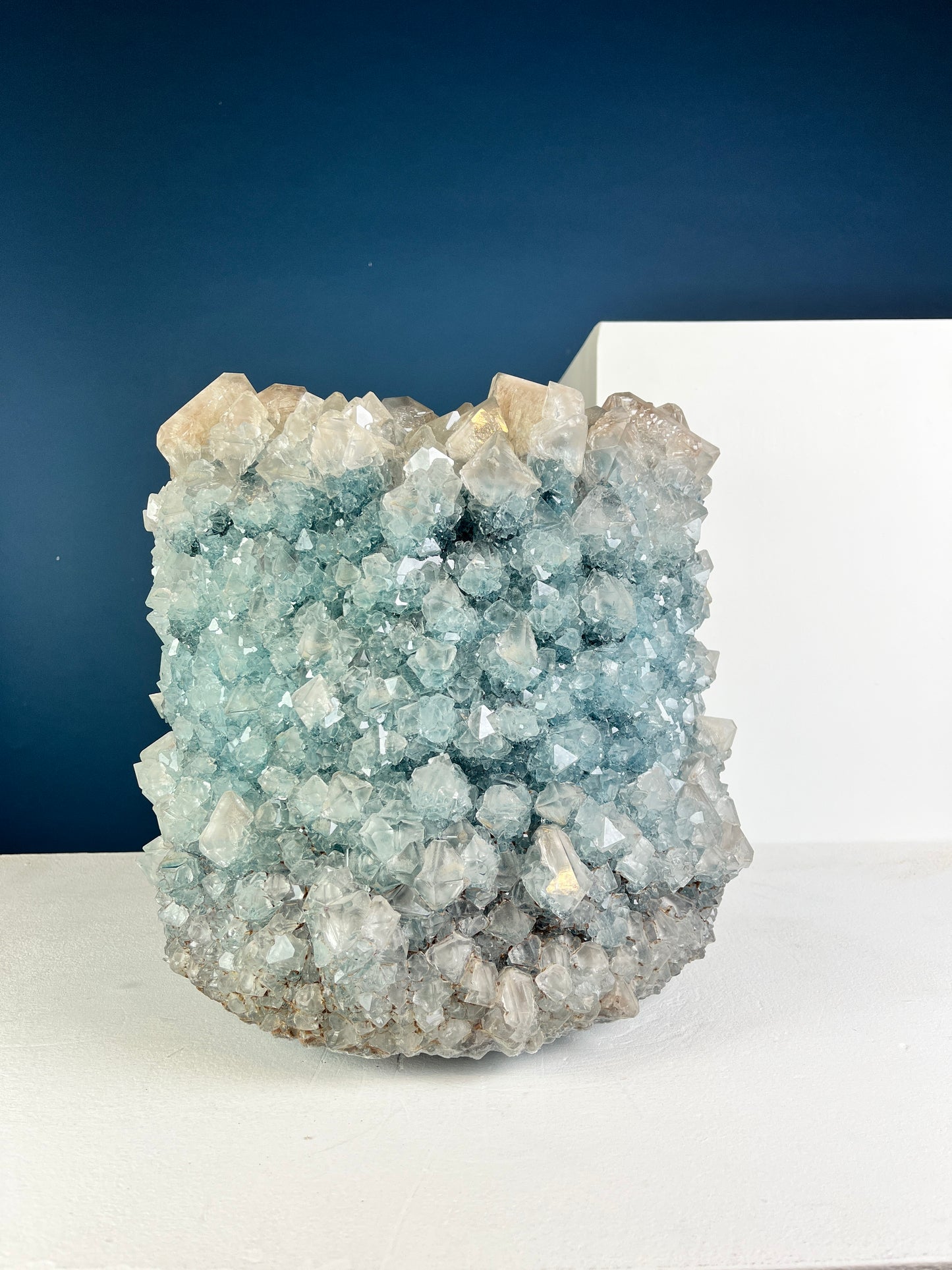 Crystal Vase Large - Steel blue
