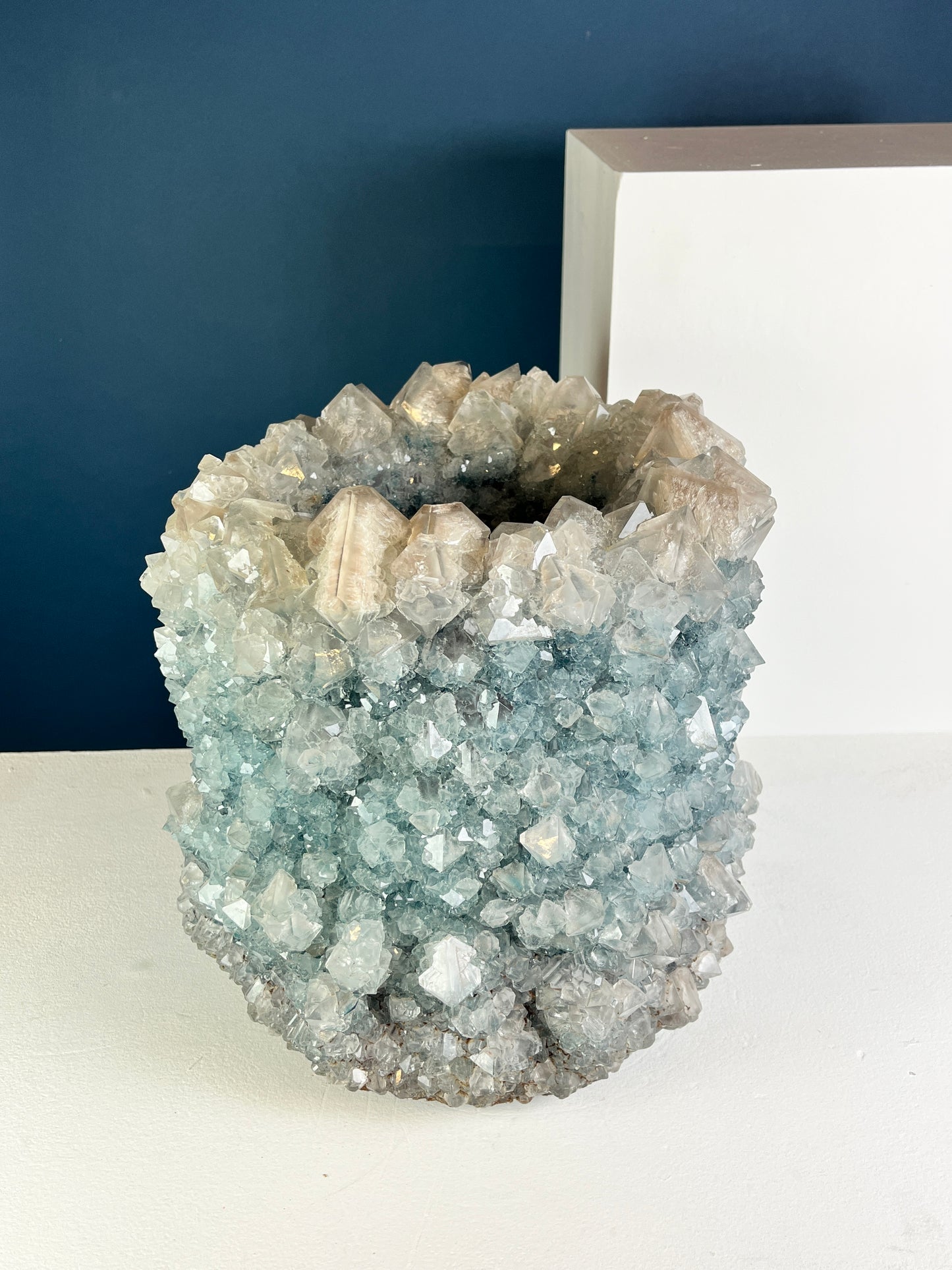 Crystal Vase Large - Steel blue