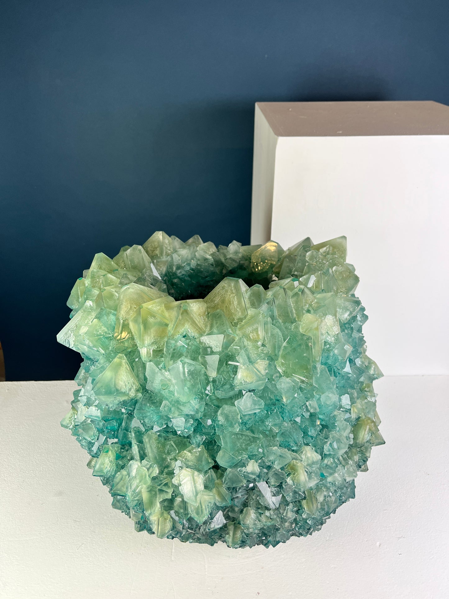 Crystal Vase Large - Teal