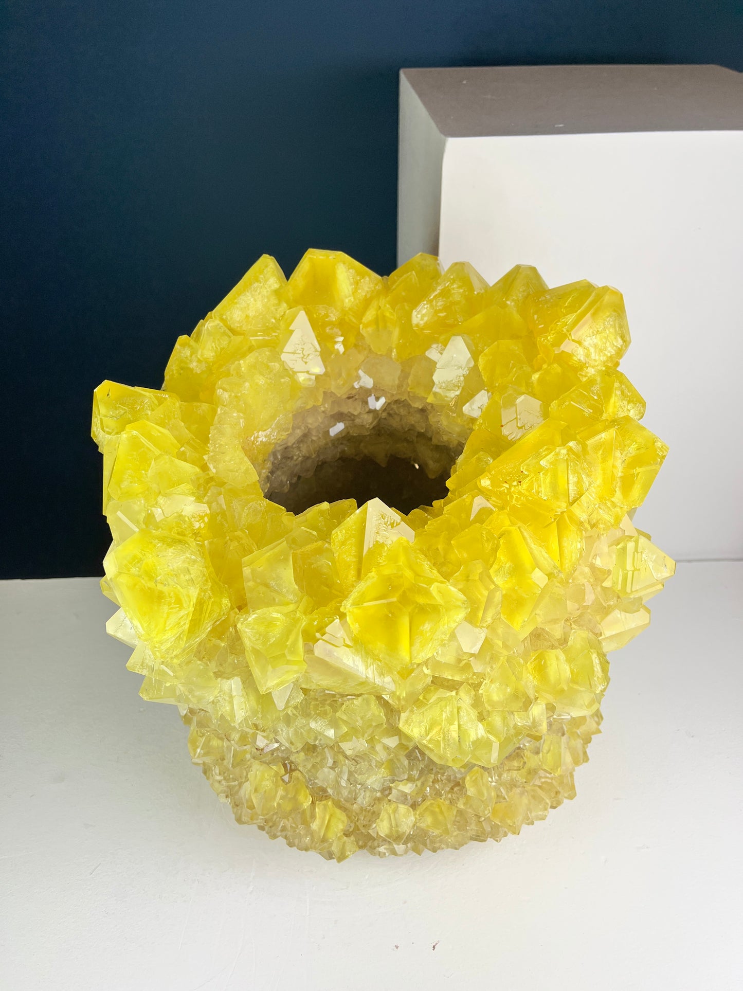Crystal Vase Large - Canary