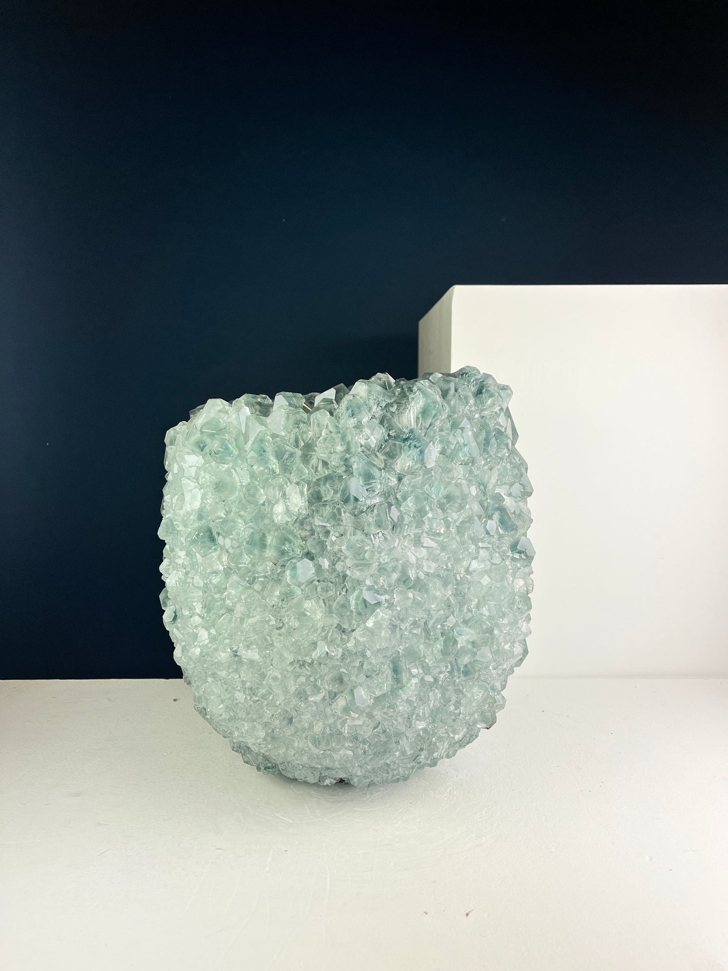 Crystal Vase Large - Grayish green