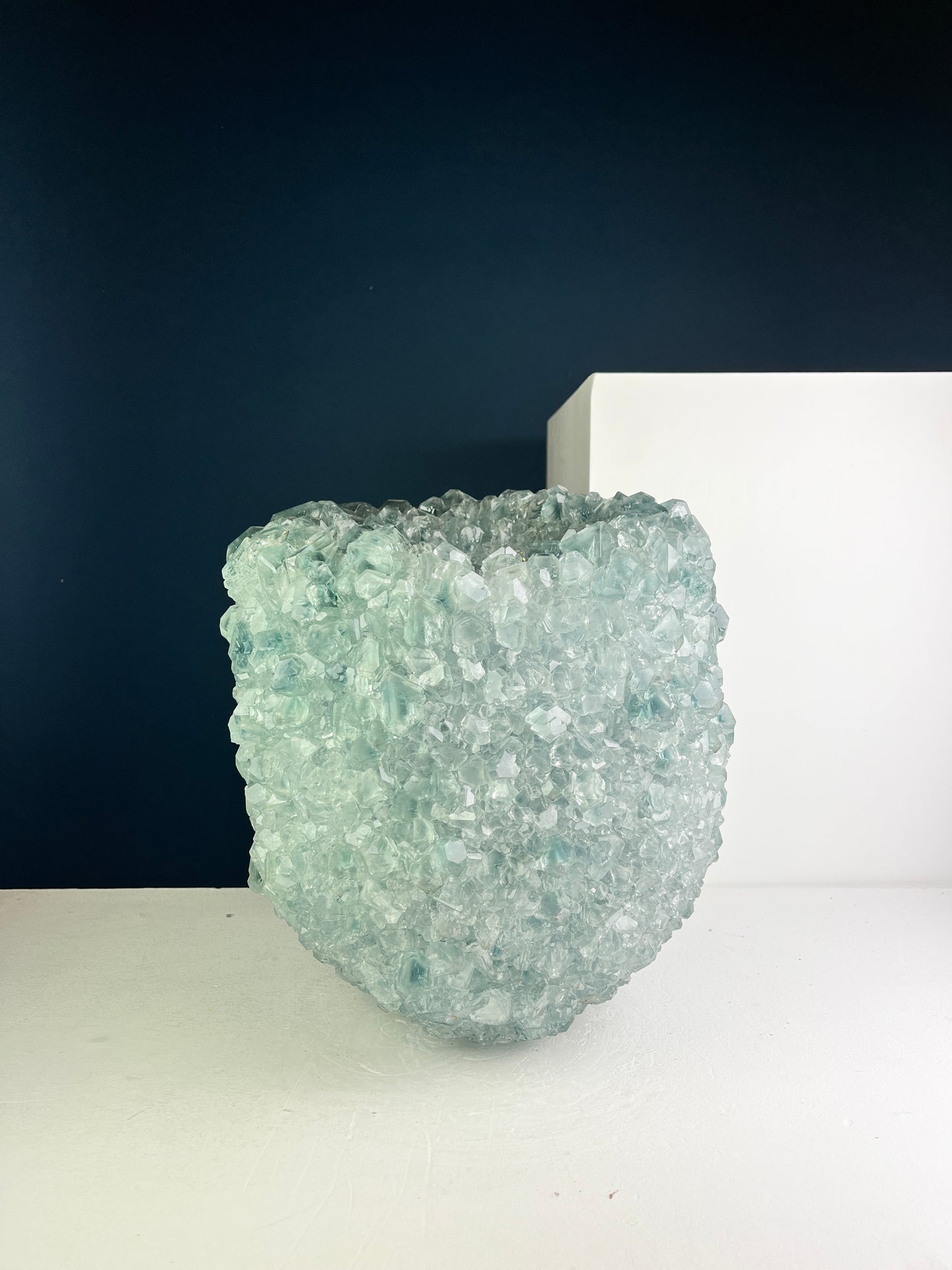 Crystal Vase Large - Grayish green