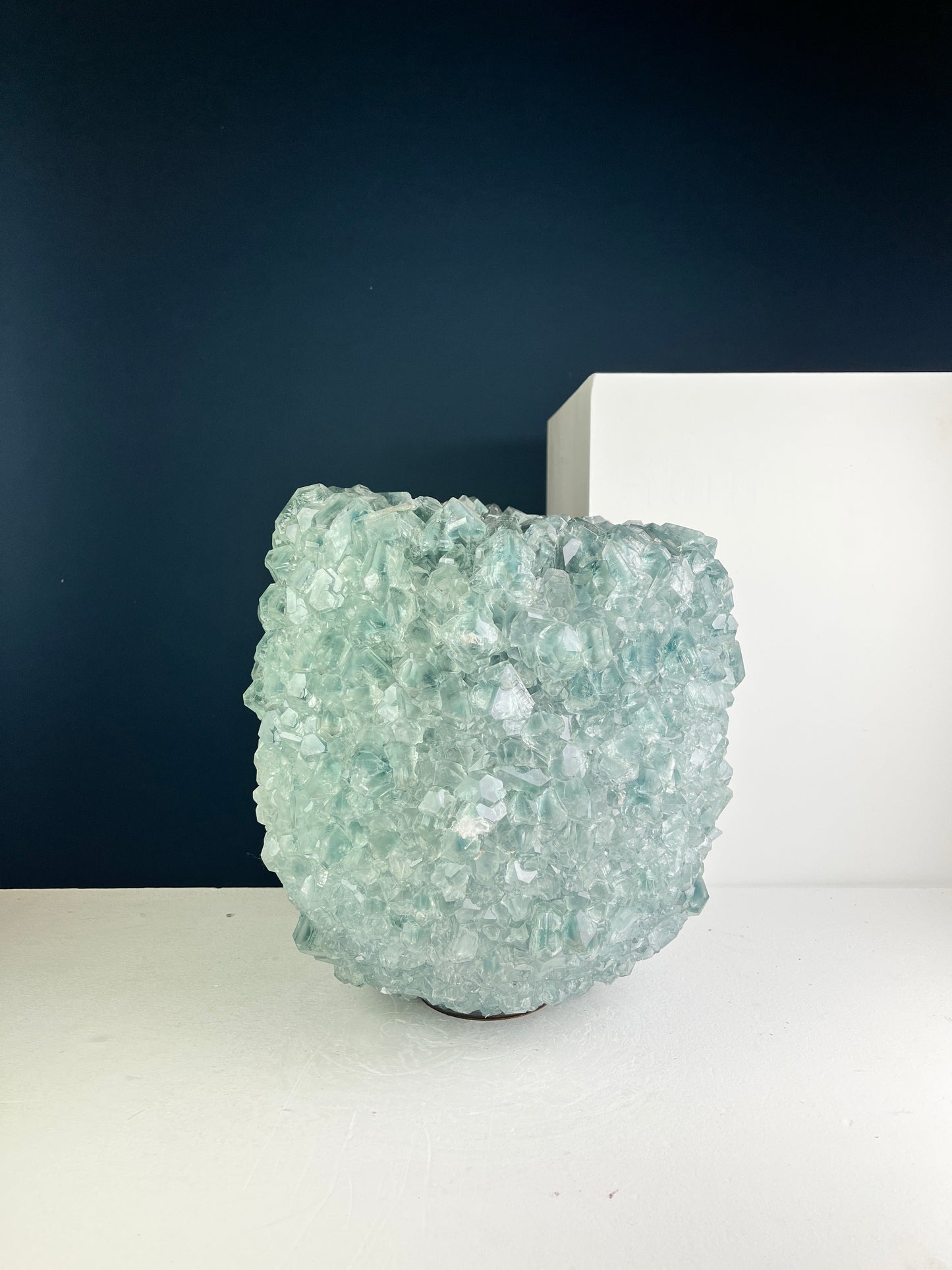 Crystal Vase Large - Grayish green