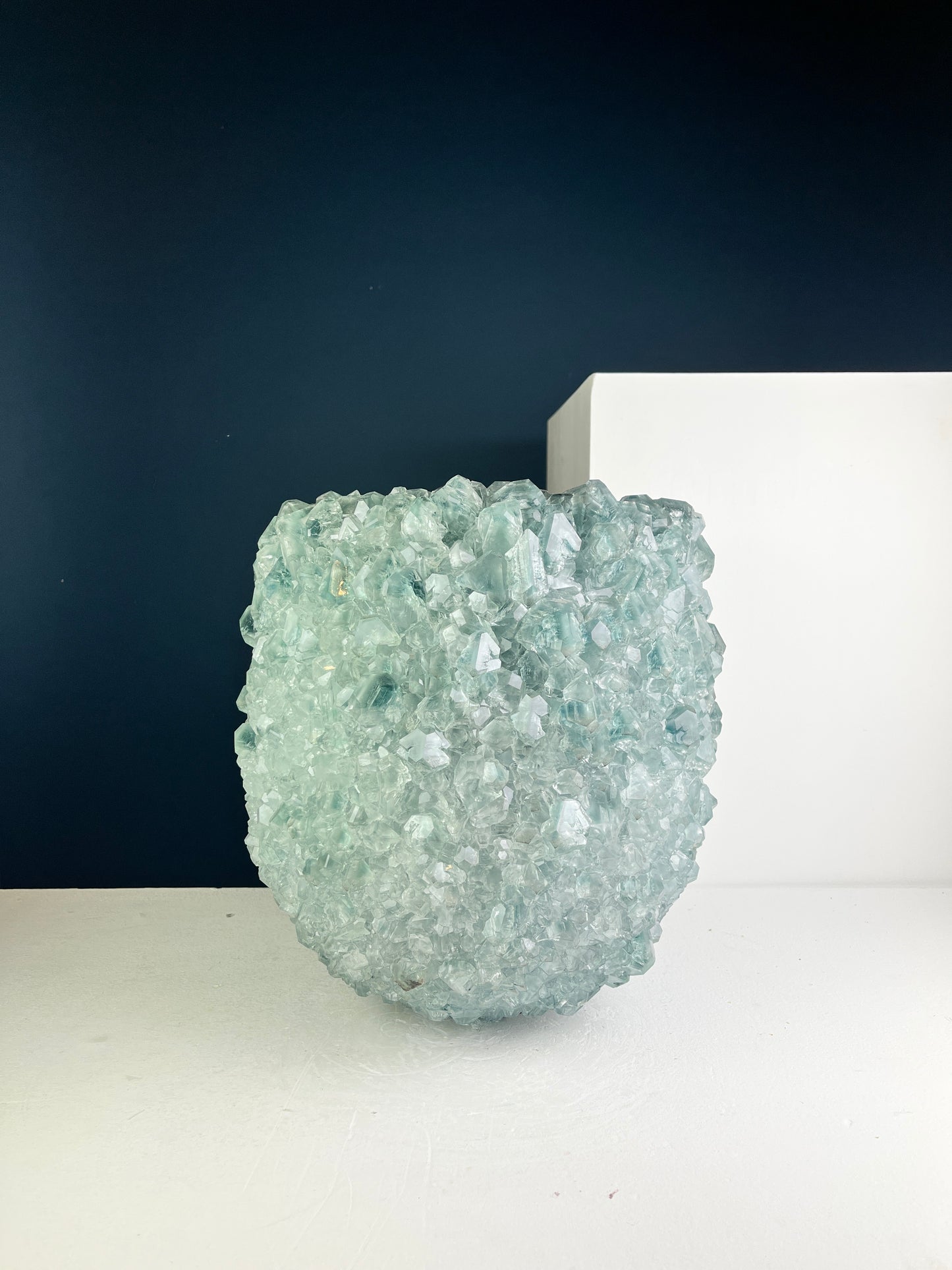Crystal Vase Large - Grayish green