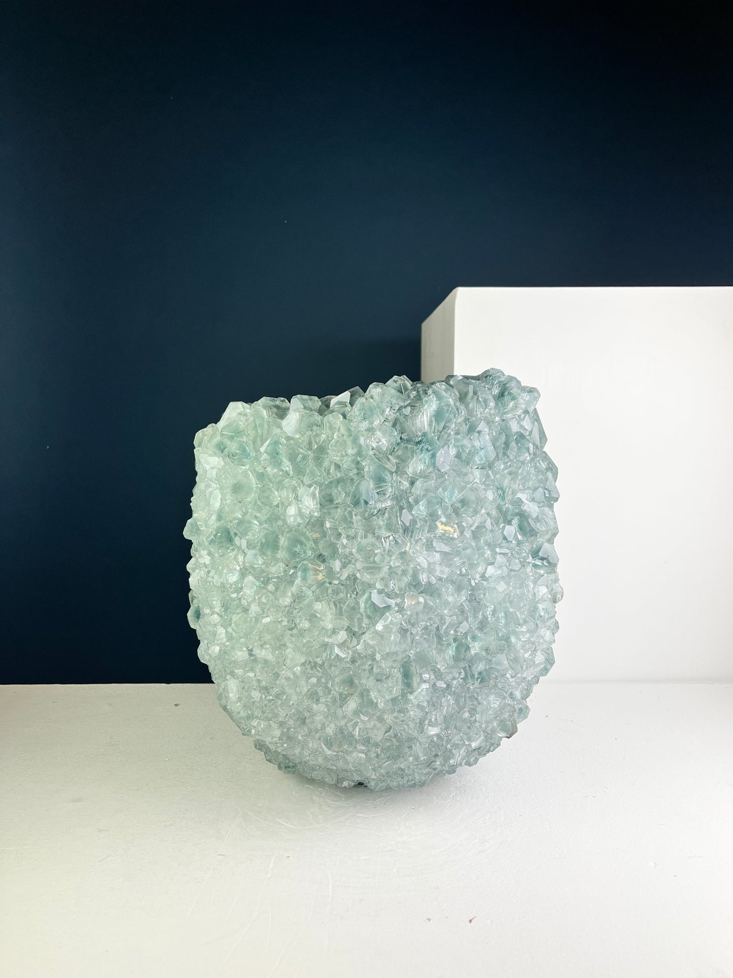 Crystal Vase Large - Grayish green