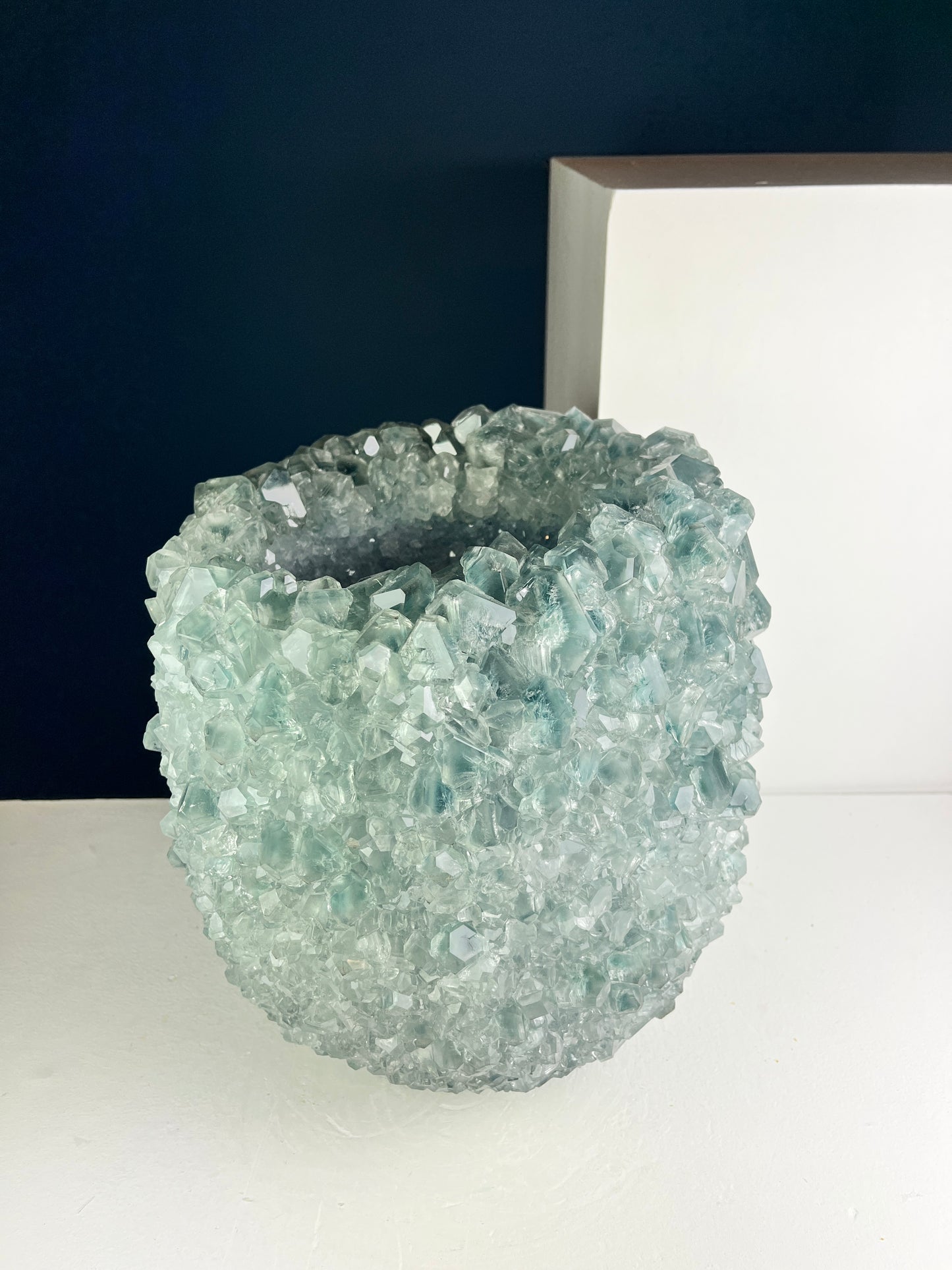 Crystal Vase Large - Grayish green