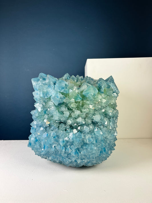 Crystal Vase Large - Blue coral
