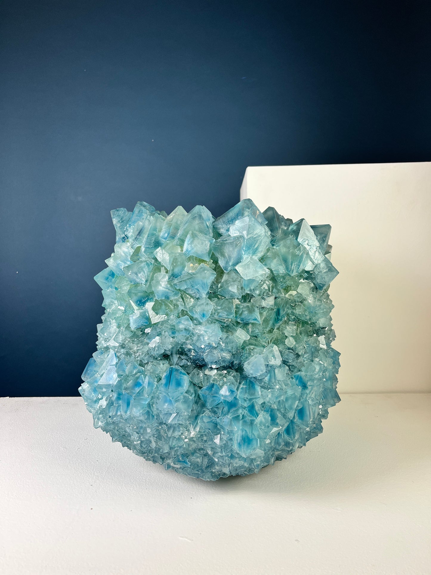 Crystal Vase Large - Blue coral