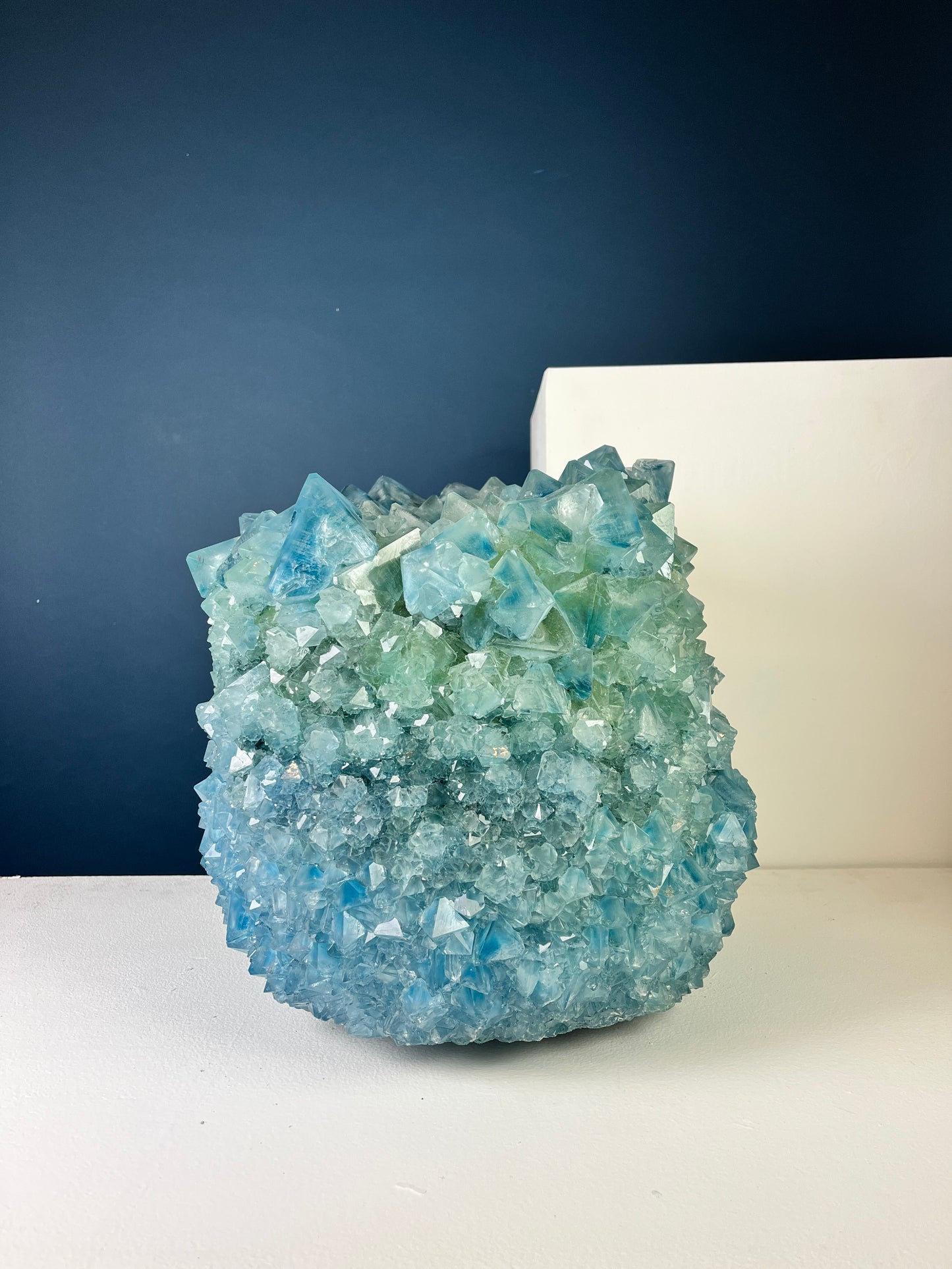 Crystal Vase Large - Blue coral