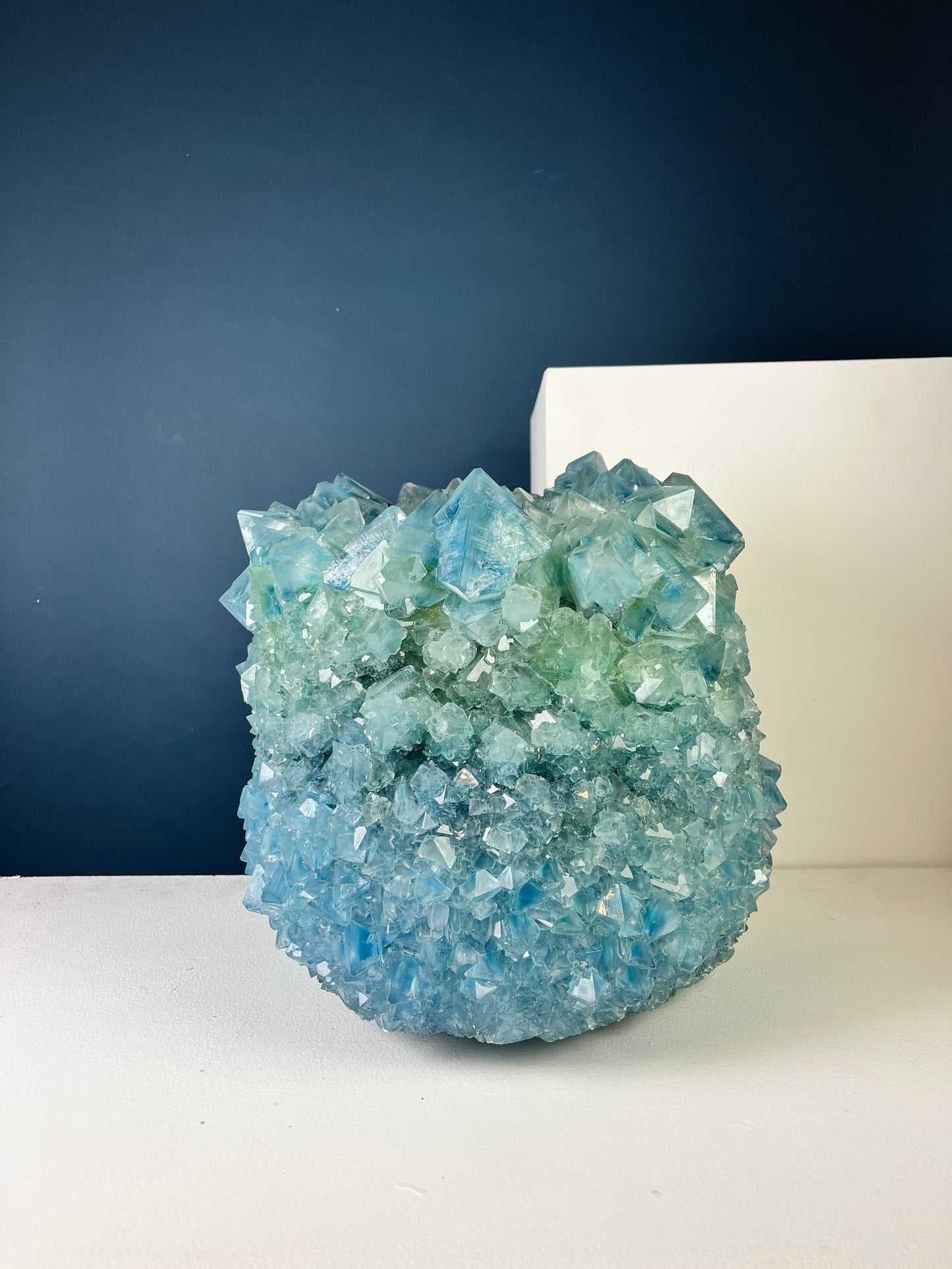 Crystal Vase Large - Blue coral