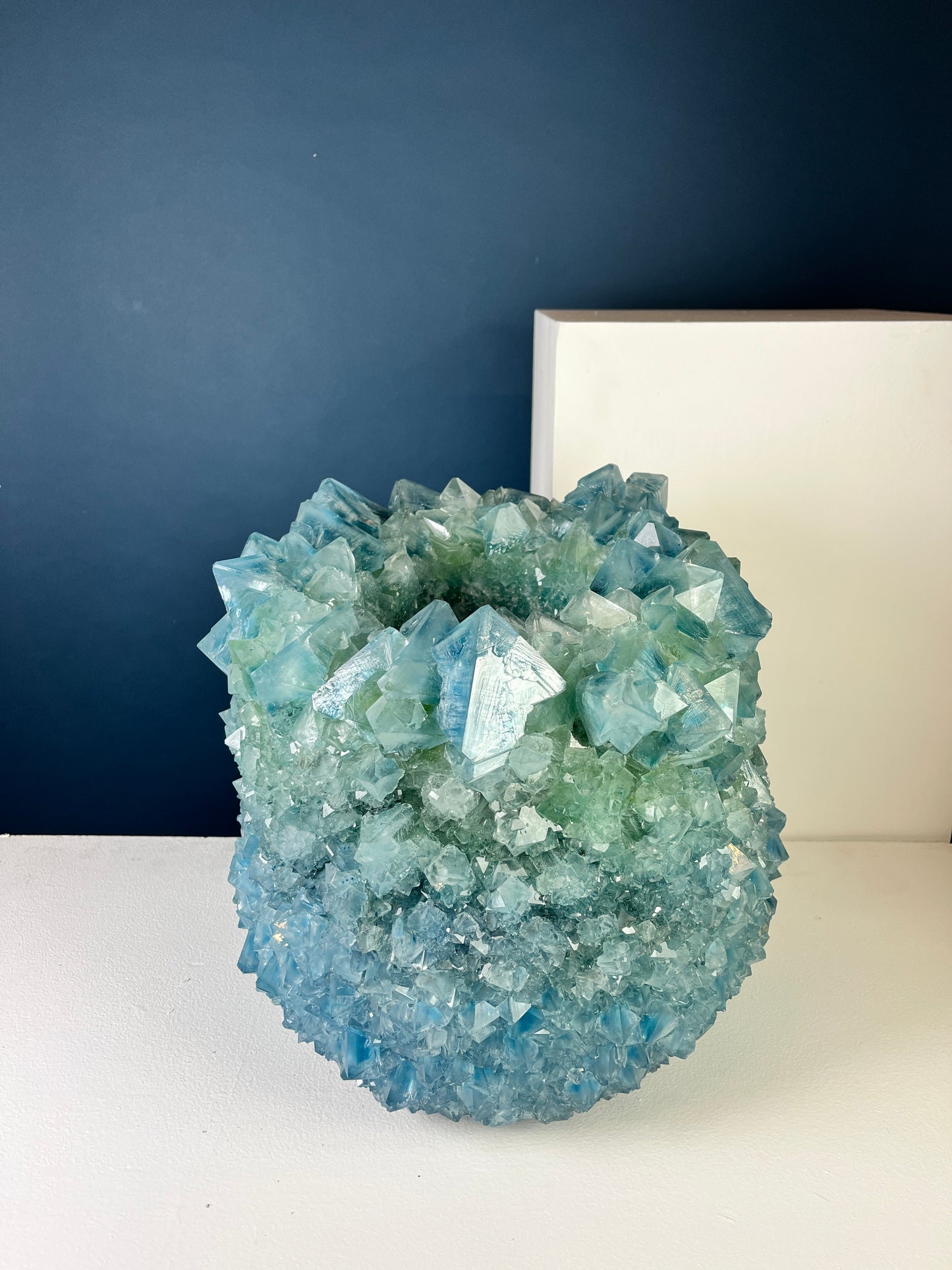 Crystal Vase Large - Blue coral