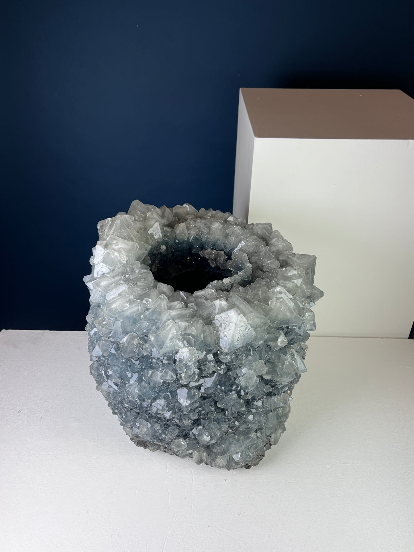 Crystal Vase Large -  Slate gray